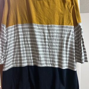 Reborn J Mustard and Striped Long Sleeve Tee